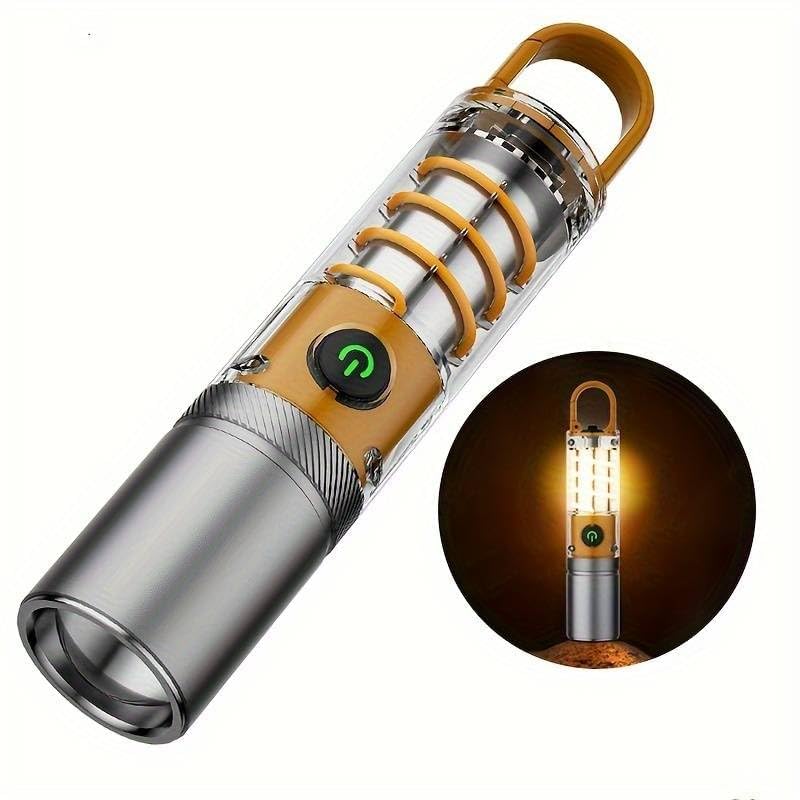 KEYOZA LED Flashlight Mini Waterproof Portable LED XPE COB Flashlight USB Rechargeable 3 Modes Light Flashlight with Hook