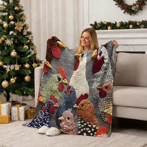 Couverture poulet en flanelle chaude et lavable pour canapé - 3