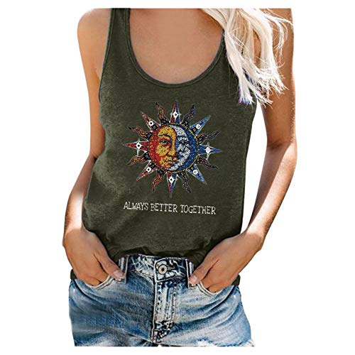 LAOFU Camiseta sin mangas para mujer, holgada, sin mangas, simple, barato, verano, Tops casuales, Caraco Tops Confort Chic Sport Blusa Casual Vintage 2022 Moda a la moda, Hermosa, Gran Talla Tirantes,