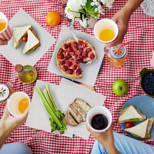 100PCS Deli Paper Sheets 12×12", Unbleached White Wax Paper Sheets for Food Basket Liners, Precut Parchment Paper Baking Sheets for Cookies, Grease Resistant Sandwich Wrappering Paper by Neyimqr - Image 3