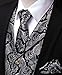YourTies Silver Black Vest for Men Silk Paisley Woven Waistcoat Tie Pocket Square Cufflinks Set Formal Wedding Party Prom