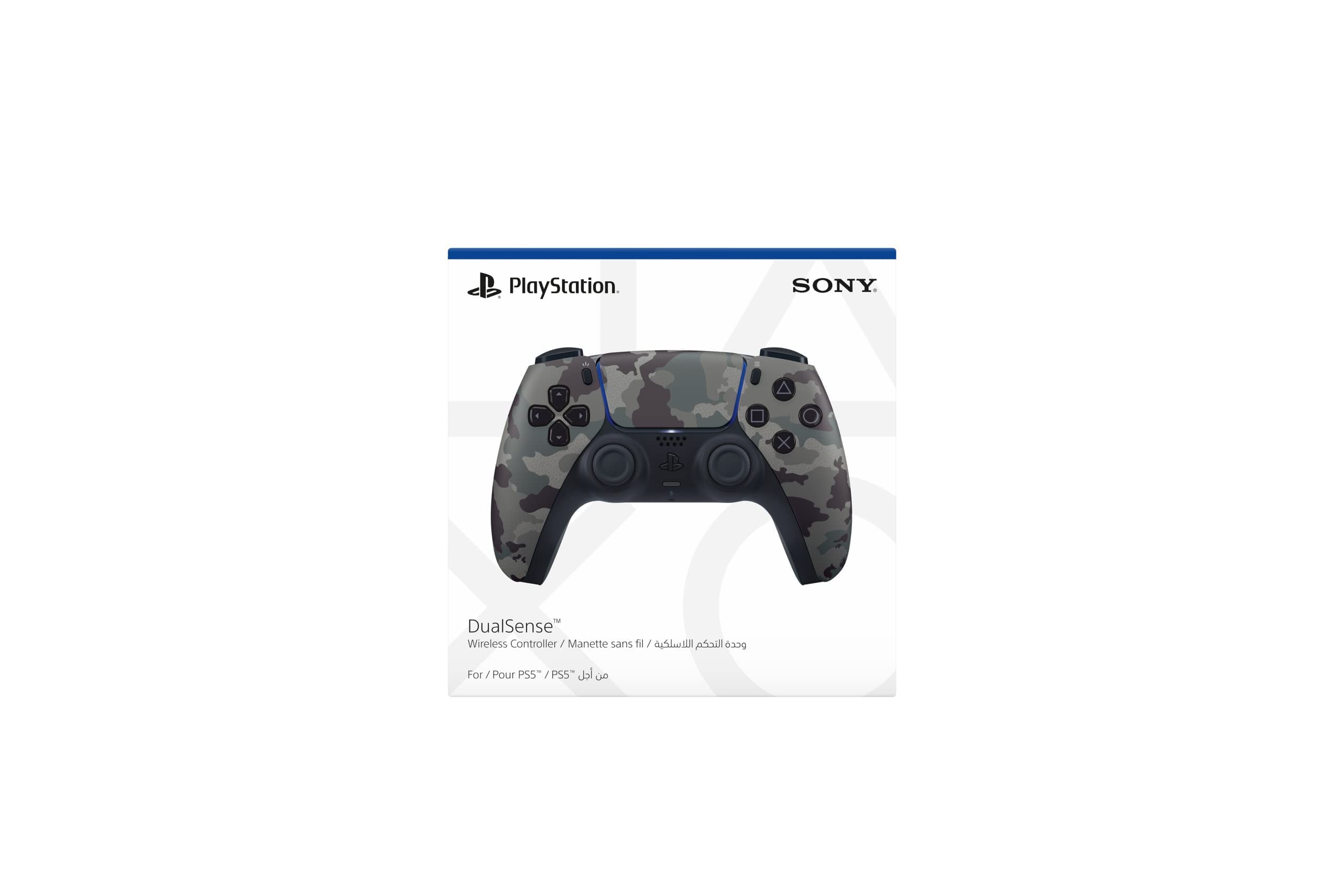 Sony PlayStation 5 DualSense, Wireless Controller, Gray Camouflage