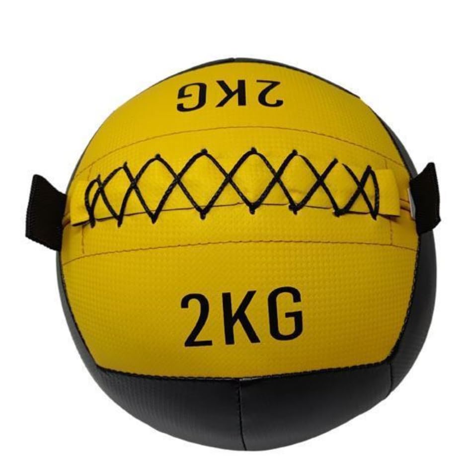 Palla Medica 2 Kg, Palla Palestra e Home Gym Wall ball Ecopelle, Slam Ball, Fitness Palla per Esercizi e Allenamento funzionale, Home Fitness