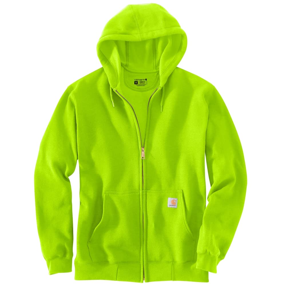 Carhartt Men's K122 Midweight Zip Front Hooded Sweatshirt - X-Large - Bright Lime