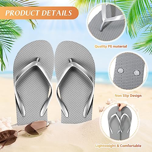 Image of Unittype Flip Flops Bulk for Wedding Guest Slippers Wedding Flip Flops with Cards Bags for Pool Beach Party