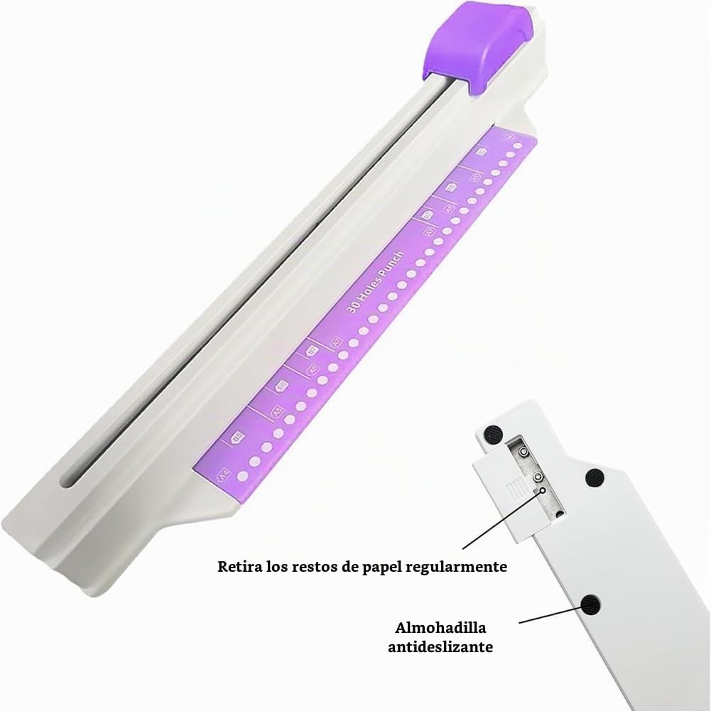 Máquina Encuadernadora con Perforadora de 30 Agujeros, Perforadora Manual para Hojas Sueltas, Encuadernadora Libros A4 A5 A6 A7 B5 B6 B7, Encuadernación en Espiral para Cuadernos