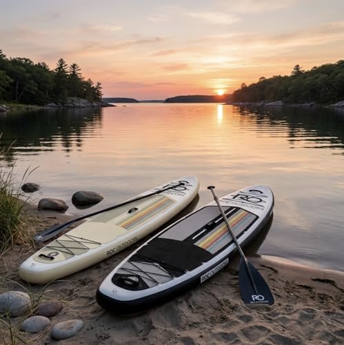 Image of Roc Inflatable Stand Up Paddle Board 10' 6 inch with Premium SUP Paddle Board Accessories, Wide Stable Design, Non-Slip Comfort Deck for Youth & Adults