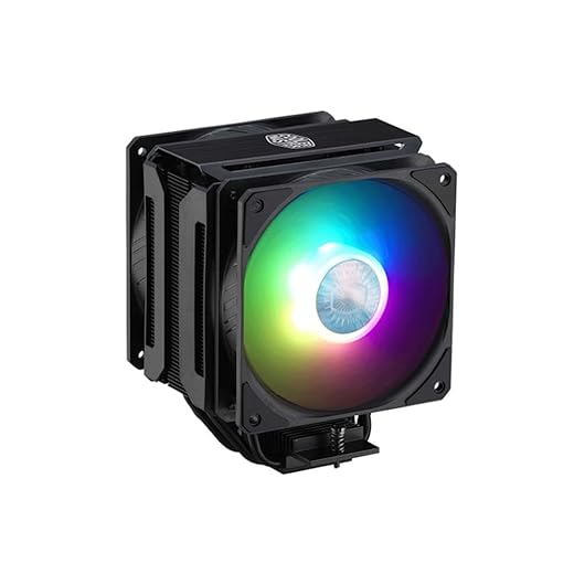 CoolerMaster MasterAir MA612 Stealth ARGB CPU Air Cooler, 6 Heat Pipes, Nickel Plated Base, Aluminum Black Fins,Push-Pull Dual SickleFlow Fans for AMD Ryzen/Intel 1200/1151