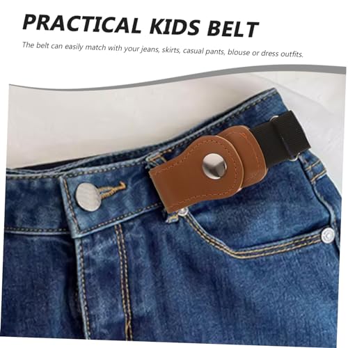 Healifty 2pcs Elastic Waist Belt for Stretchy Buckle Pants Belts for Boys and No Trace Design Comfortable Waistbands in Khaki and Black for Daily Wear and Special Occasions3