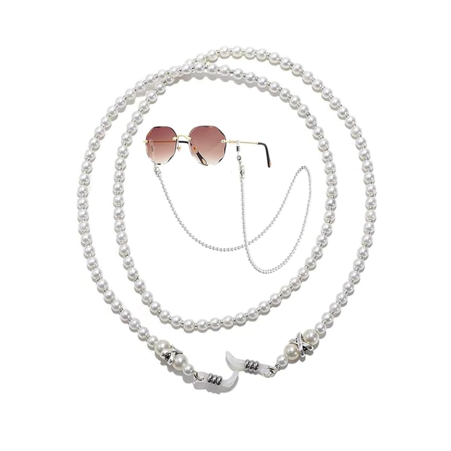 Pearl Spectacles Chain for Women, Stylish Spectacle Holder Strap, Elegant Specs Chain for Daily Office Travel Use