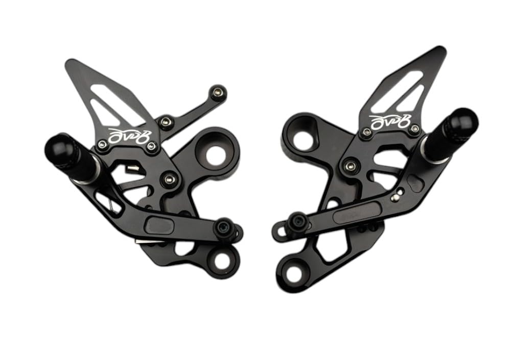 avdb-moto Supporto Pedane Arretrate Regolabili Compatibile con TRIUMPH DAYTONA 675 H67 2013-2017, STREET TRIPLE 675 L67LR 2013-2017, R RX 675 L67LR 2013-17, Daytona 675 R H67 2013-17 Racing AVDB (Blu)