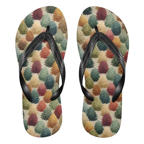 Flip Flop Sandals Pinecone Pattern Print for Women Men Beach Outdoor XS