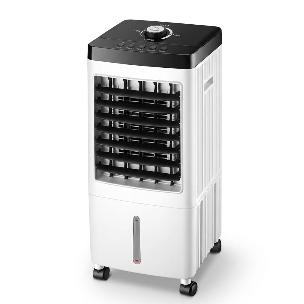 Hoseless Portable Air Conditioner, 10L Ventless 3-In-1 Evaporative Air Cooler with Remote, 3 Adjustable Speeds, Energy Efficient for Home & Office