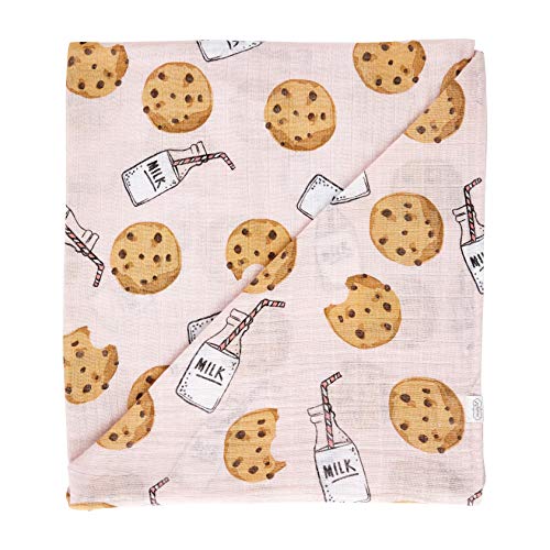 Image of Mud Pie Muslin Swaddle, Milk and Cookies (Pink)