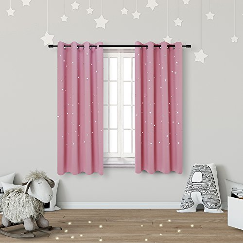Anjee Kids Blackout Curtains (2 Panels) for Girls Bedroom with Laser Cut Out