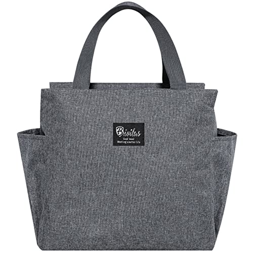 Bolsa Térmica Bolsas Isotermica de Almuerzo Nevera Bolsa de Aislamiento para Alimentos Frutas Porta de Comida Lunch Bag Portatil Gris Cover