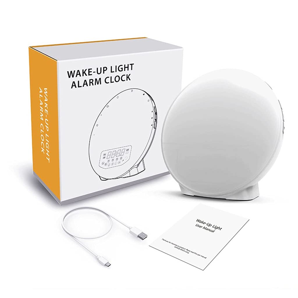 Wake Up Light Sveglia di Simulazione di Alba Orologio Digitale a LED con 6 Suoni Naturali e Funzione Snooze Leggerezza Regolabile per Bambini e Adulti