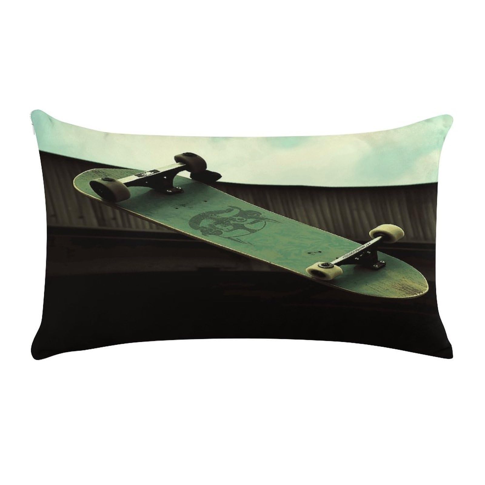 Skateboard Pillow Cover Super Soft Pillowcase Luxury Cozy Fuzzy Velvet Pillow Shams Breathable Standard Pillow Cases with Zipper Wrinkle-Free Pillow Cover 12 "×20 "