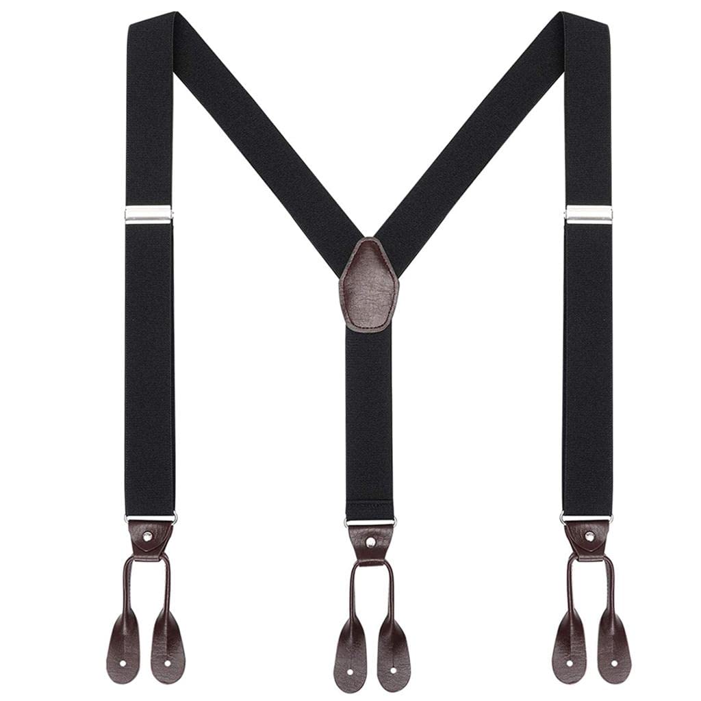 ZOOMELLA Men's Adjustable Y-Back Elastic Suspenders Braces Work Button End Suspender-picture-44