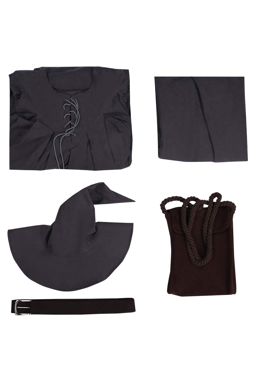 Disfraz de mago con capucha de anime, túnica larga, tops y cinturón, disfraz de cosplay para hombre