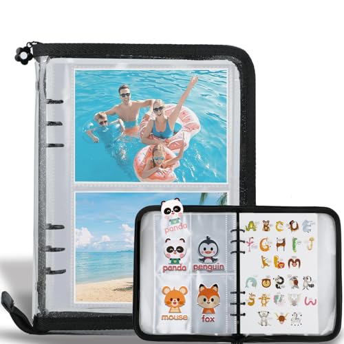 Image of Sticker Storage Book,Organize Your Stickers with Ease A5 Sticker Storage Album,Sticker Binder Book with 120 Sized Pockets and 40 Sheets of Double-Sided Reused Blank Paper,for Planner Stickers