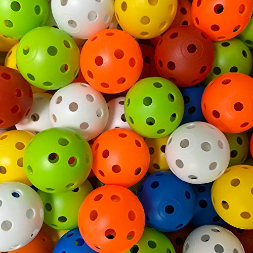 Crestgolf 50pcs Plastic Golf Training Balls – Airflow Hollow 40mm Golf Balls for Driving Range, Swing Practice, Home Use,Pet Play. … - Image 6
