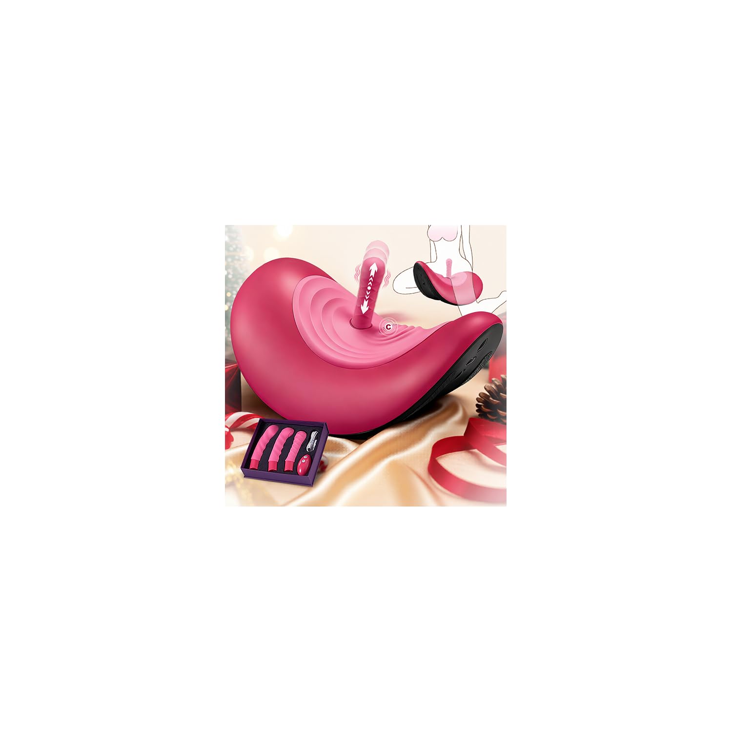 TIVINO Riding Sex Machine Dildo Vibrator with Sex Saddle for Clitoral Anal Pleasure Cowgirl Sex Furniture for Bedroom