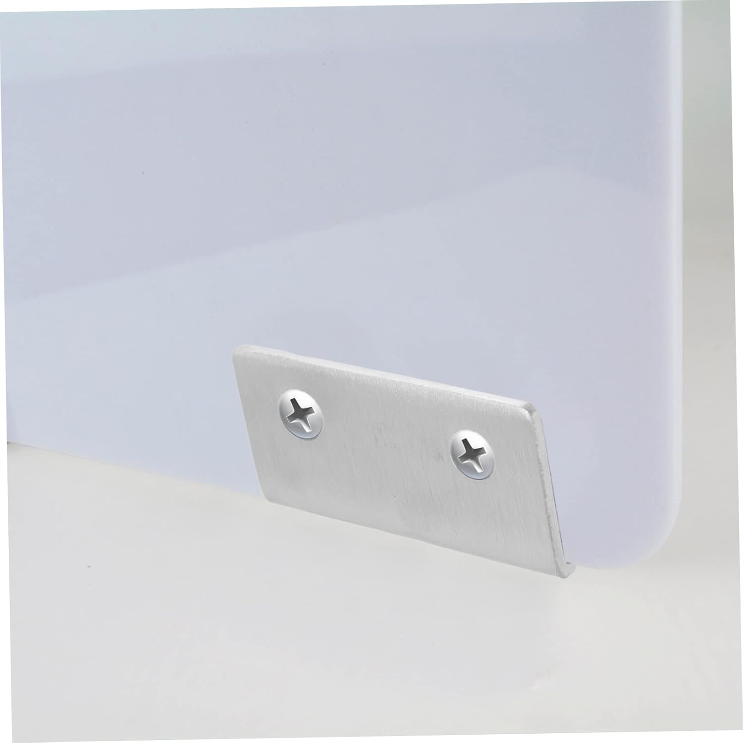 4 Sets Stainless Steel Glass Clips Shaped Clamps for Glass Panels Easy Installation Brackets for Bathroom Shelves Wine Cabinets and Displays Space Saving Design