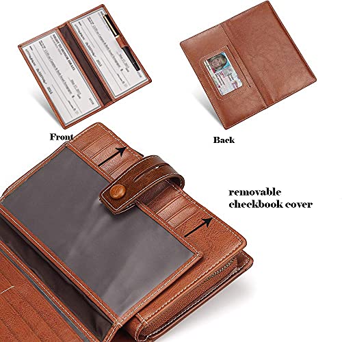 FT FUNTOR Women's Big Fat RFID Blocking Wallet Leather Zip Around Clutch Large Phone Organizer Wristlet4