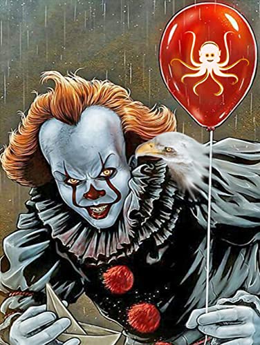 TOOINKCV 5D DIY Diamond Painting Kits, Diamanten Malerei Bilder nach Zahlen Kits, Strass Diamant Kreuzstich Stickerei Leinwand Malerei Bilder Painting für Kinder Erwachsene, Wand Art Dekor - Joker Cover