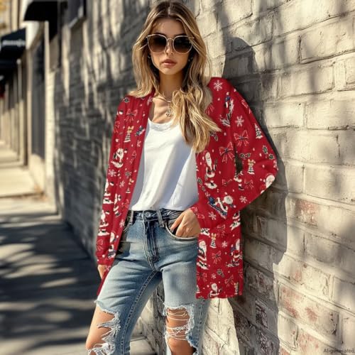 Image of Cardigan Sweaters for Women Long Sleeve Cardigan Soft Drape Open Front Fall Dusters V-Neck Jackets Dressy Loose Coat