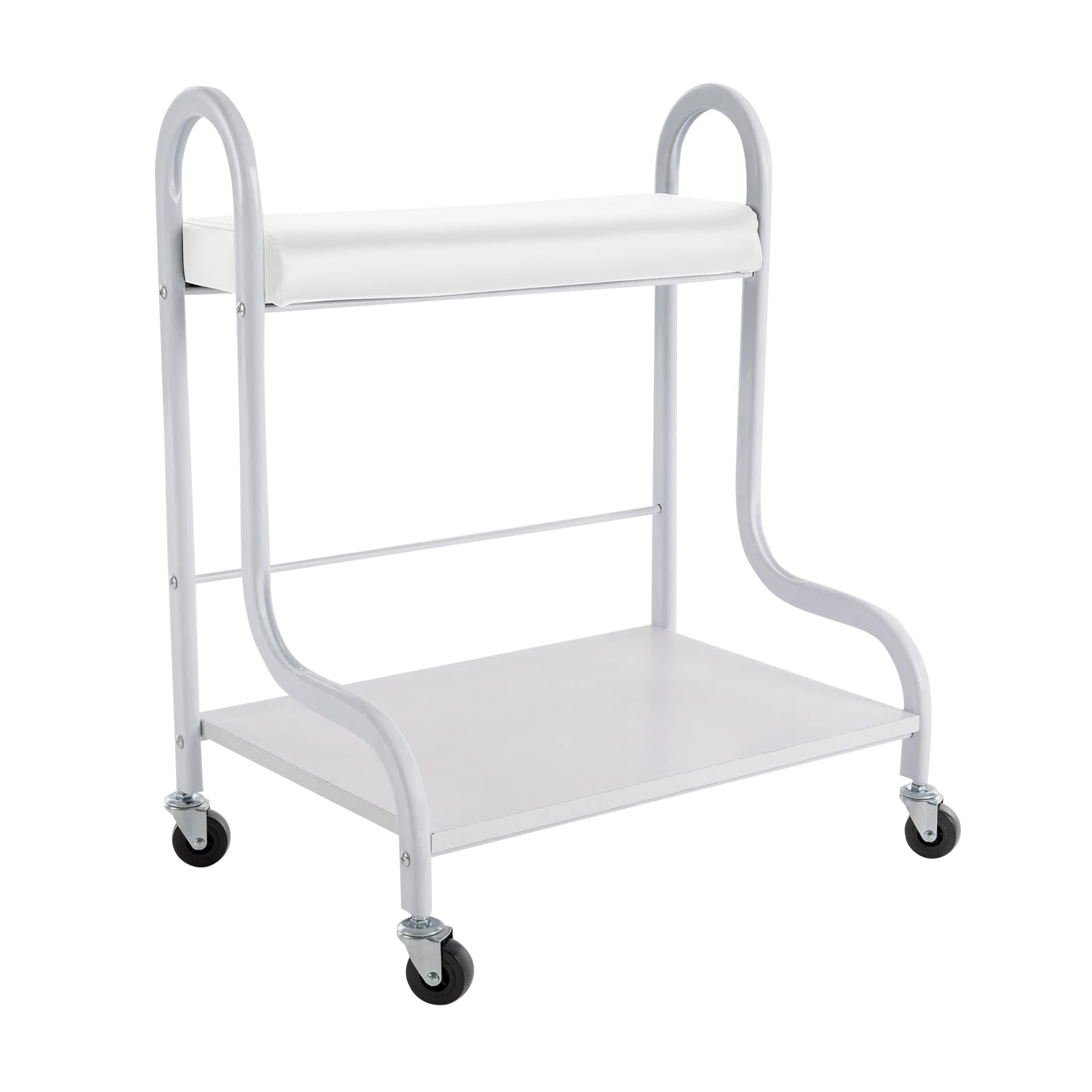 Beauty Salon Nail Foot Bath Spa Portable Trolley Cart for Foot Rest Pedicure Manicure Funiture Massage Table Salon Supplies，With 4 universal wheels