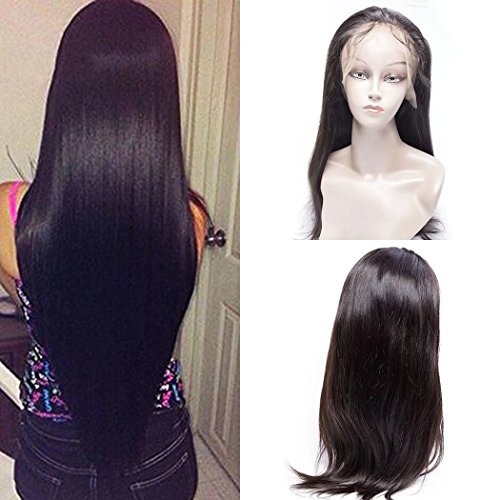 Maxine Brazilian straight cheap lace front wigs human hair with Baby Hair 130% Density Remy Human Hair 22 inch Natural Color