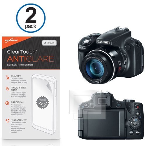 BoxWave Screen Protector Compatible with Canon Powershot SX50 - ClearTouch Anti-Glare (2-Pack), Anti-Fingerprint Matte Film Skin