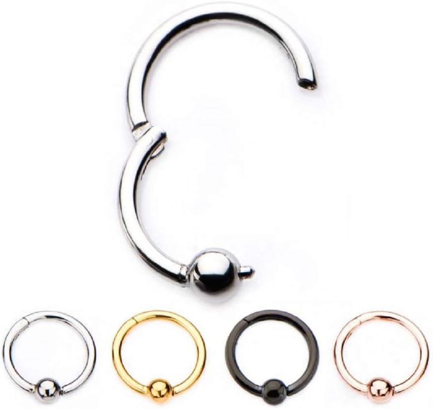 Pierced Owl - 16GA Stainless Steel Ball Center Septum Cartilage Helix Daith Tragus Lip Hinged Segment Ring - Image 3