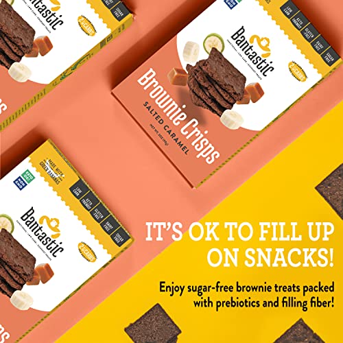 Bantastic Brownie Keto Snack, Salted Caramel Crisps - Crunchy Thin, Naturally Sweet Sugar Free Brownies Snack, Gluten Free, Low Carb, Dairy Free, 3 Oz Ea (Pack Of 2) #TOP4