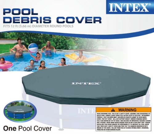 Intex 28031 Dunkelblau Poolabdeckplane - Für Metall- und Prismenaquänpool - Ø 366 cm - Poolabdeckung