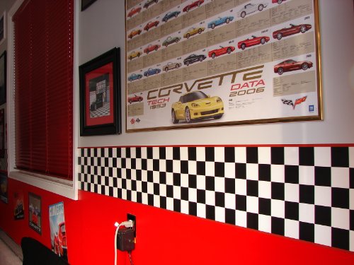 Checkered-Flag-Cars-Wallpaper-Border-9-Inch-Red-Edge Checkered Flag Cars Wallpaper Border 9 Inch Red Edge