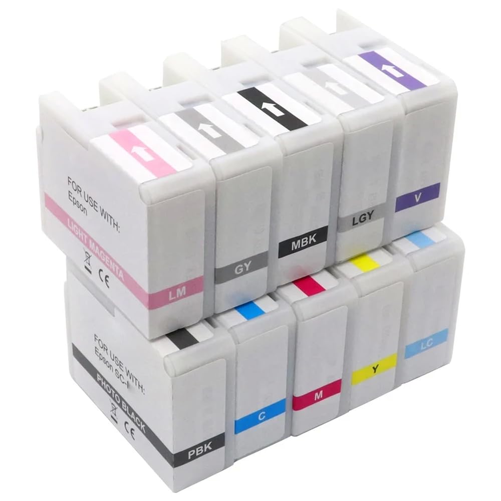 10 Farbkompatible Tintenpatrone Set T47A T47A1 T47A2 T47A3 T47A4 T47A5 T47A8 T47AD Kompatibel mit SC P -Drucker(10color 1set)