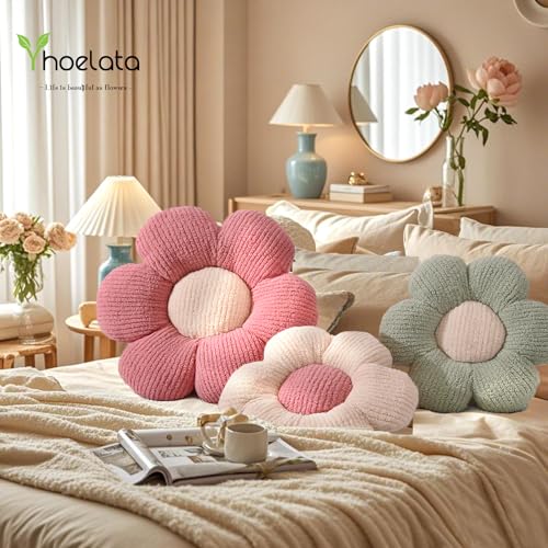 Miniatura 8 de Yhoelata Cojin Flor Rosa, Cojín De Suelo Estético Para Habitación, Cojines Sofa, Cojines Cama Decoración De Dormitorio, Decoración De Habitación Infantil, 50 Cm