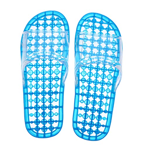 1Pair Crystal Massaging Hollowed Draining Slippers for Home Quick Drying Bathing Shower Footwear Comfortable Lightweight Design for Indoor and Outdoor Use Fits