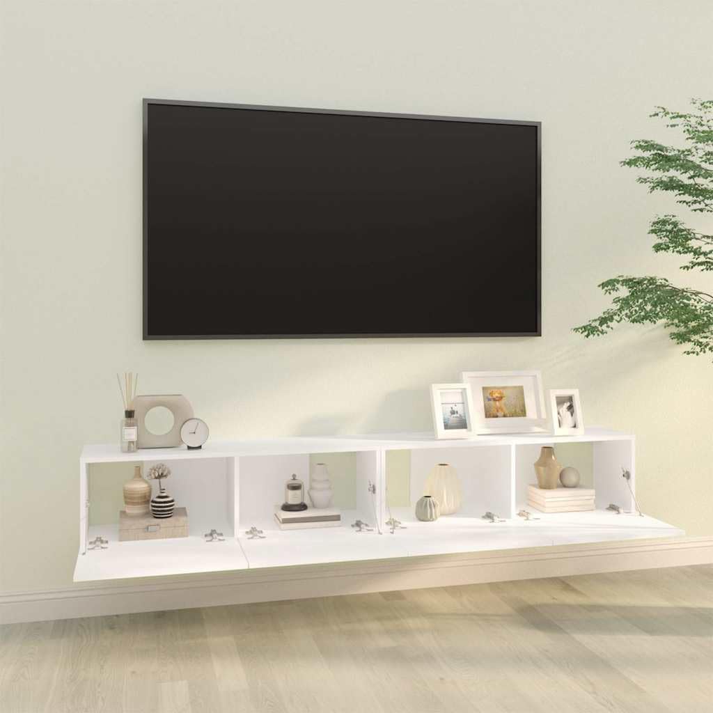 Mobile da parete per TV, set da 2 pezzi, 100 x 30 x 30 cm, bianco