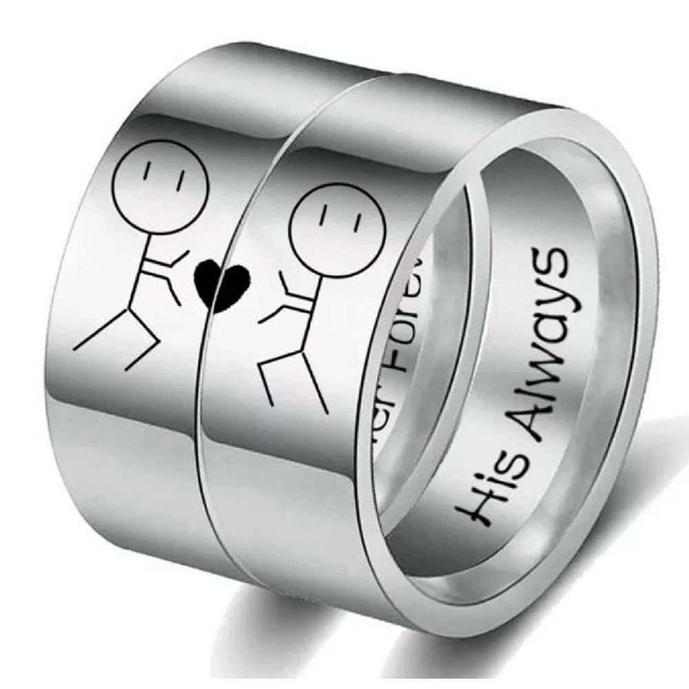 Silver Plated Always Forever Couple Promise Ring for Men & Women (Silver)-image-32