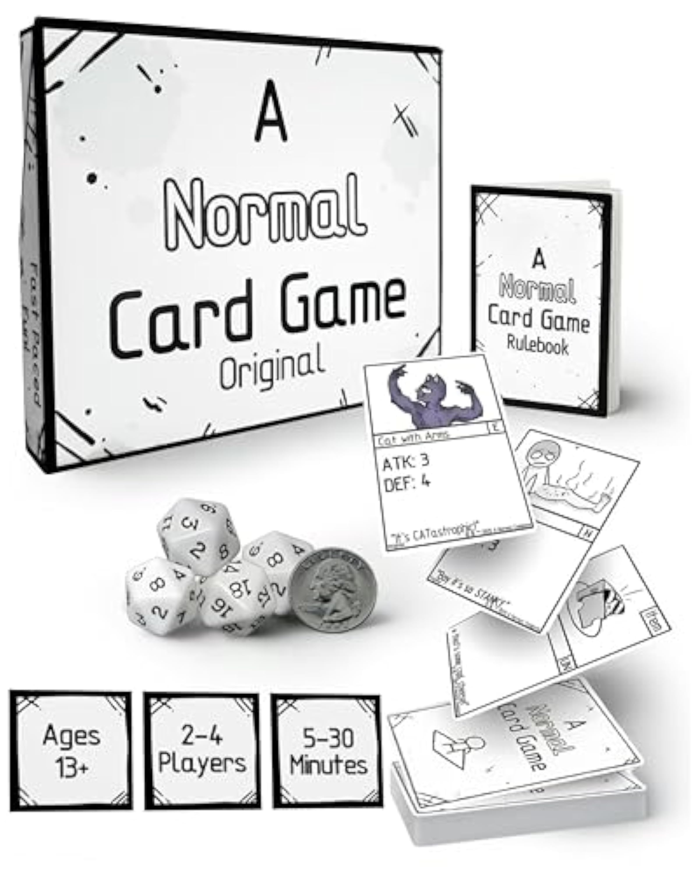 A Normal Card Game, Divertido juego de combate de fiesta para familiares y amigos | Fácil de aprender, estratégico y de ritmo rápido | 2-4 jugadores, a partir de 13 años