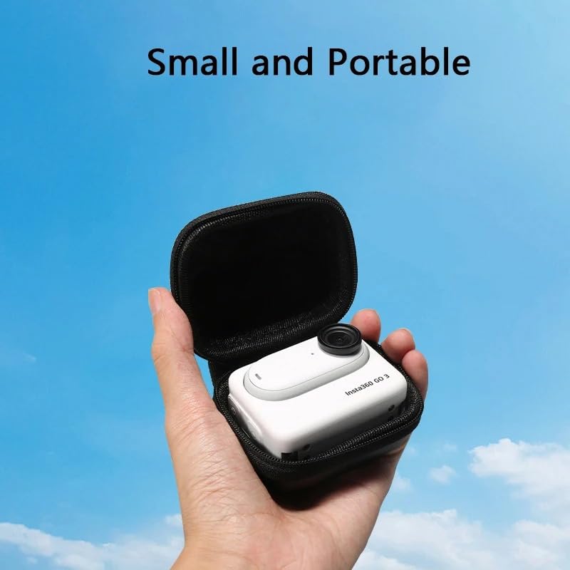 Image of BKN Bag Carrying case for Insta360 GO3, Mini case, GO 3 Protective Case Accessories, Carabiner, Waterproof, Dustproof (Black)