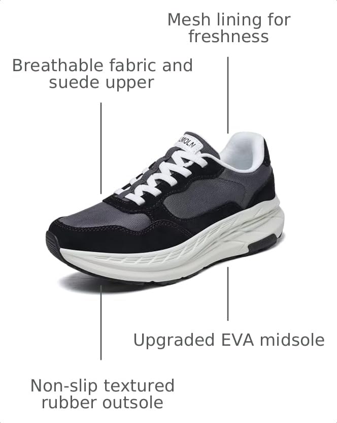Image of GSLMOLN Women's Casual Walking Shoes Breathable Non Slip Tennis Cushion Fashion Gym Sneakers