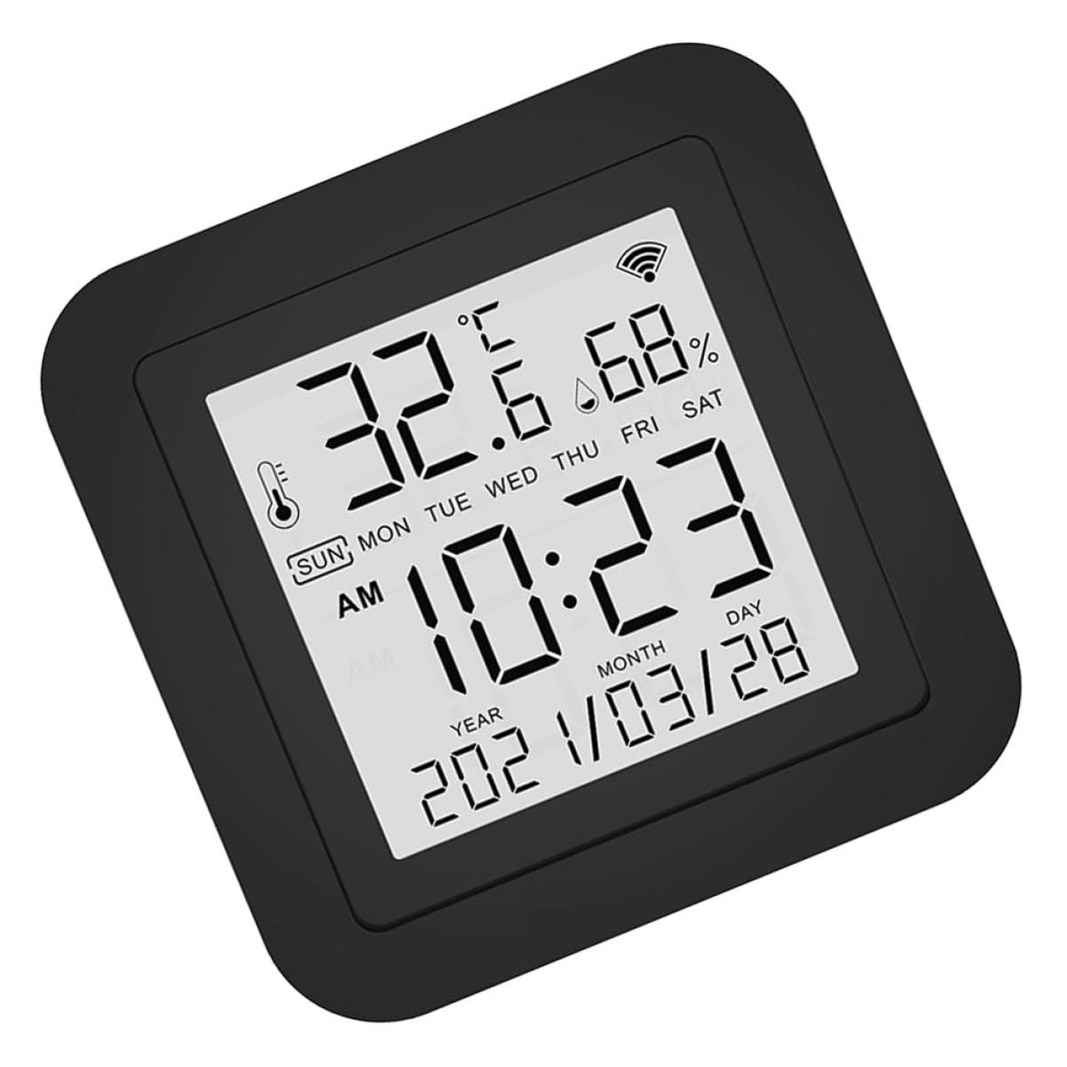 OSALADI 1 juego Termómetro Digital Higrómetro de Escritorio Medidor de Temperatura y USB Compacto para Hogar Oficina y Reptiles Alta Precisión Consumo Energético