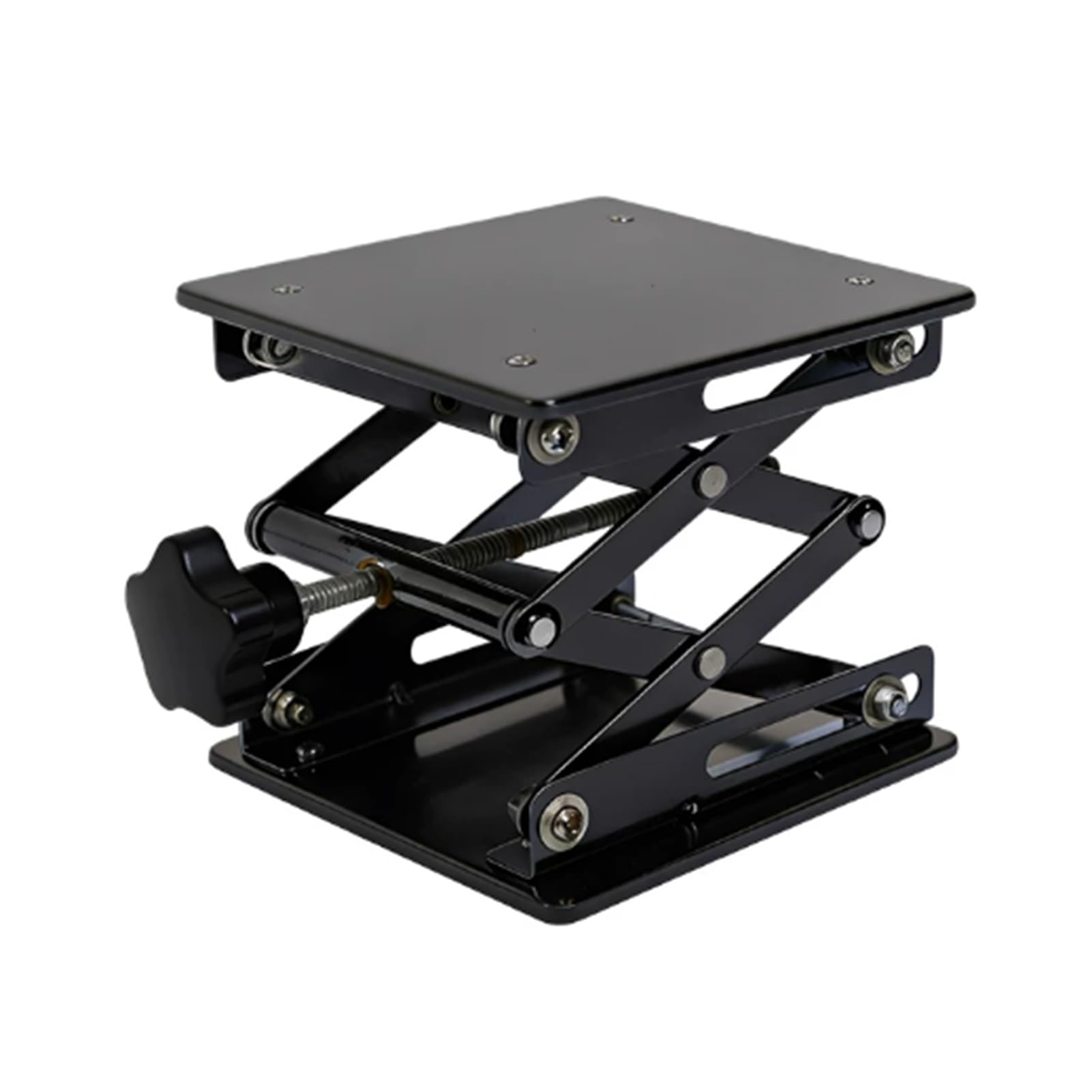 Plataforma Elevadora De Laboratorio, Mesa Con Gato Acero Inoxidable | Pequeña herramienta de medición manual, con superficie antiestática y tapete antideslizante(200x200mm)