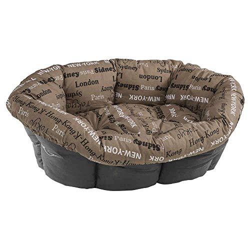 Ferplast Ersatzpolsterung für Hunde- und Katzenboxen, gepolstertes Kissen für Kunststoffboxen (Nicht im Lieferumfang enthalten), waschbar, verstellbar, 85 x 62 x 28,5 cm (Höhe), Farbe: Braun