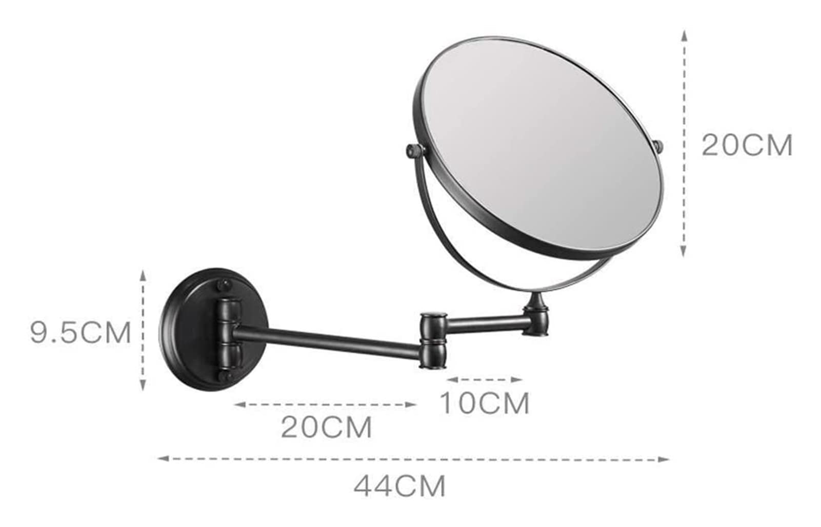 Espejo de Belleza Doble Cara con Aumento 3 Veces, Plegable